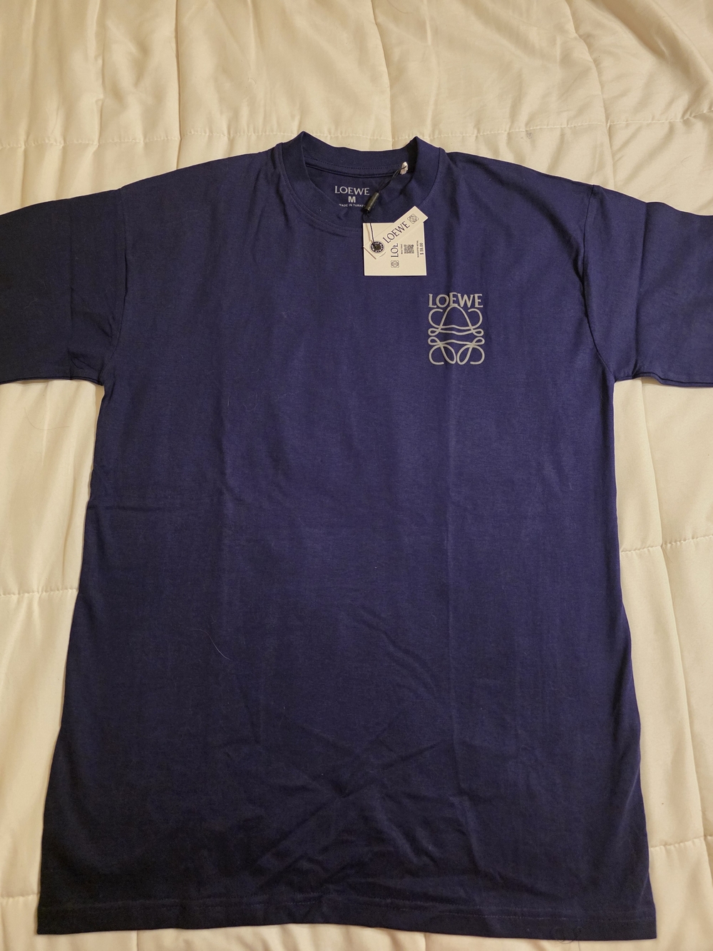 Loewe Men’s Navy Logo Cotton T-Shirt